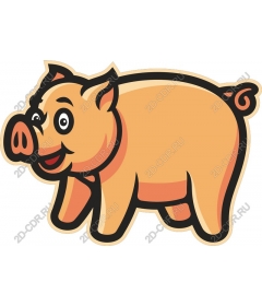 Funny cartoon pig