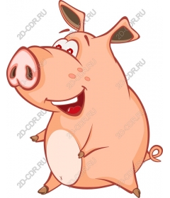Funny cartoon pig