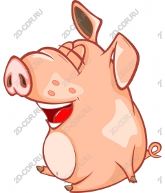 Funny cartoon pig