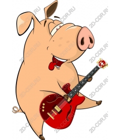  Cartoon Swinging The Pig