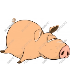  Chubby cartoon pig