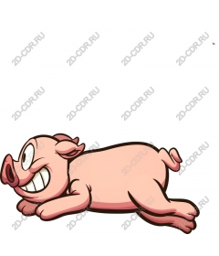 Playful cartoon pig