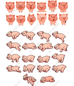 Коллекция клипартов Piggy: Экспрессивные свиньи