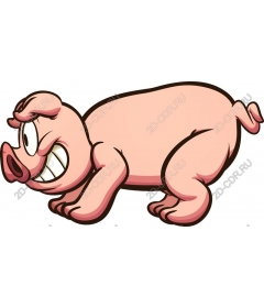  Игривая мультяшная свинья