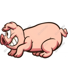  Игривая мультяшная свинья