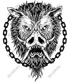  Ferocious boar's head