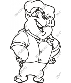 Funny chef pig