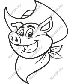 Funny pig-cowboy