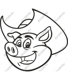 Funny pig-cowboy