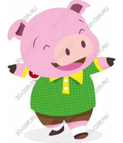 Funny cartoon pig