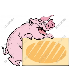  Adorable happy pig with a blank sign
