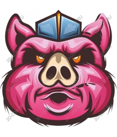 Head of a ferocious bear pink