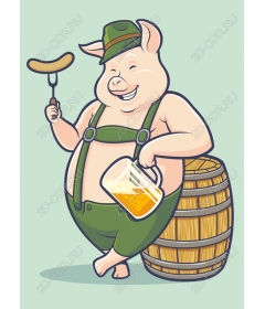 Funny pig for the holiday