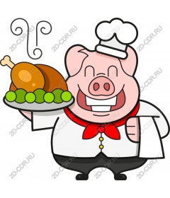  Chef pig Cartoon-culinary delight
