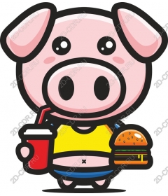 Adorable pig-lover of food