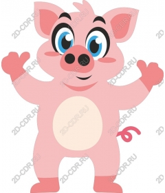 Playful cartoon pig