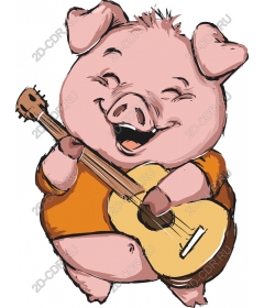  Singing pig with a guitar