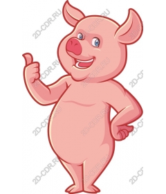 Funny cartoon pig