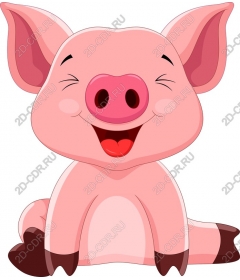 Funny cartoon pig