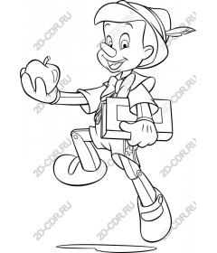  Charming character with Apple and suitcase