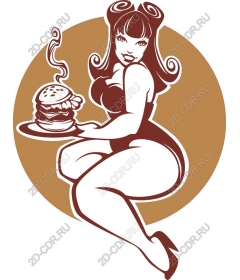Girl from retro diner Burger