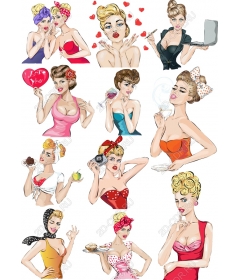 Charming Retro Pin - Up Girl Kit