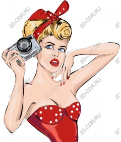 Vintage girl style pin-up camera