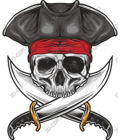 Pirate skull with crossed swords