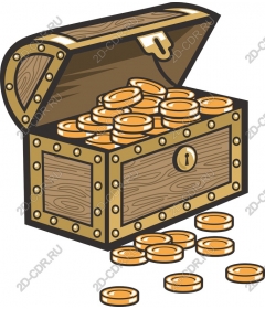  Treasure chest with gold coins