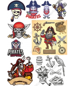 Set of cliparts "Pirate Adventures"