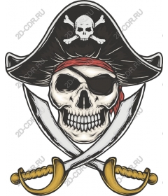 Pirate skull and cross swords