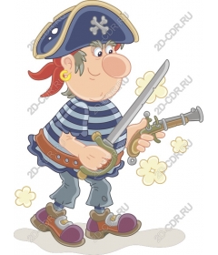 Whimsical pirate cartoon