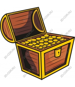  Treasure chest with gold coins