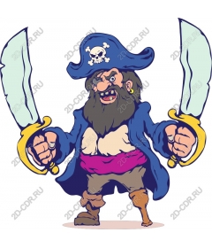  Ferocious pirate with swords