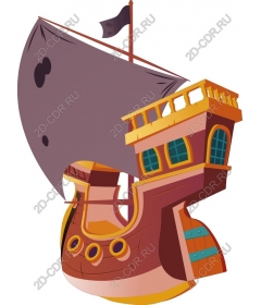 Whimsical pirate ship