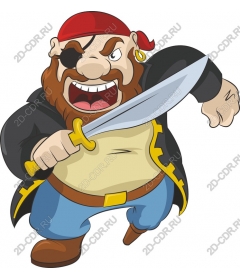  Cartoon of ferocious pirate