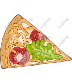 Pizza slice with fresh vegetables