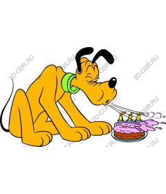 Joyful dog with a birthday cake