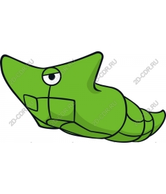  Cartoon green sea creature