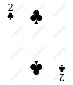 The two of clubs playing card