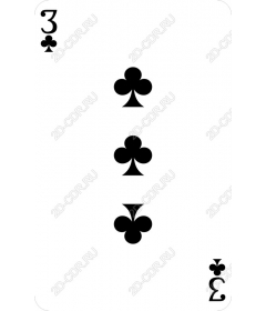  The three of clubs playing card