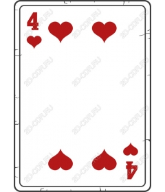  Four of hearts playing card