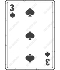 Playing card "three of spades"