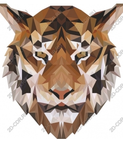 Geometric tiger head