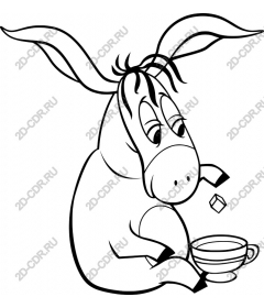  Adorable donkey drinking tea
