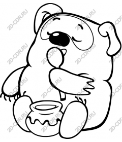  Adorable pug enjoys the honey