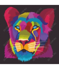  Colored lion head