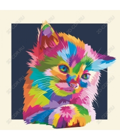  Colorful portrait of a cat