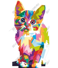  Colorful cat is a Playful geometric kitty