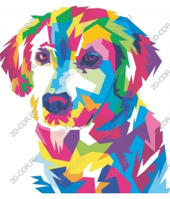  Colored geometric dog